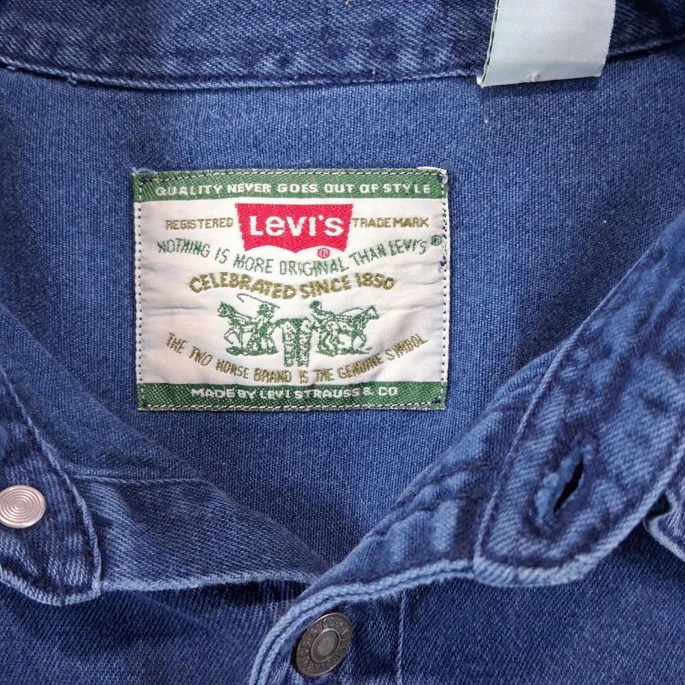 Levi's Denim Shirt Mens XL Blue Vintage 90s Button Down Long Sleeve 60560-1317
